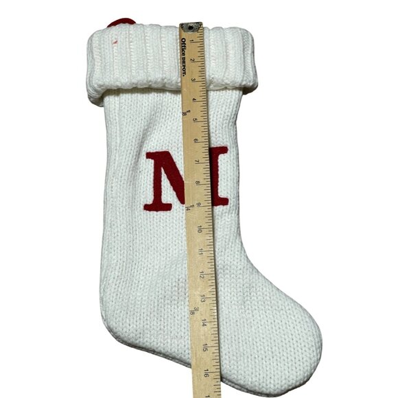 White Wondershop Christmas Stocking With Red M Monogram Acrylic - Picture 3 of 6